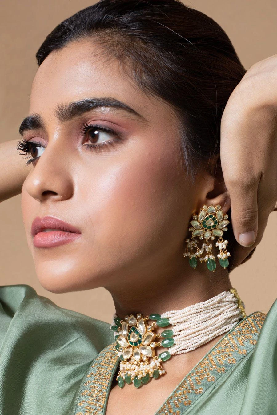 Turquoise Jewels Green Kundan Choker Set 4 Turquoise Jewels Green Kundan Choker Set - Image 2