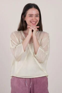 NAMBI-KAI Whisper White Blouse -Inca Sales Store 12623nr8 2