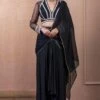Tarun Tahiliani Black Embellished & Panelled Concept Sari Set