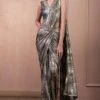 Tarun Tahiliani Black Hand Embellished Draped Concept Sari Set -Inca Sales Store 12623tt31 1