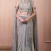 Tarun Tahiliani Palladium Blue Hand Embellished Concept Sari Set 2 Tarun Tahiliani Palladium Blue Hand Embellished Concept Sari Set -Inca Sales Store 12623tt41 1