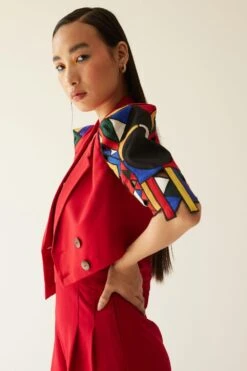 Mini Sondhi Red Embellished Box Sleeve Jacket Set 10 Mini Sondhi Red Embellished Box Sleeve Jacket Set -Inca Sales Store 12723ms18 3