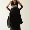 Mini Sondhi Black Two Sided Draped Jacket Set