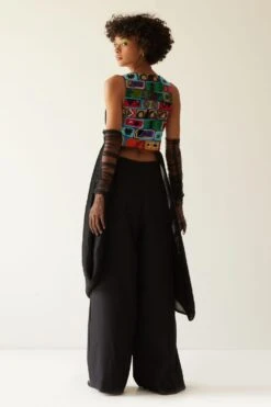 Mini Sondhi Black Two Sided Draped Jacket Set -Inca Sales Store 12723ms30 5