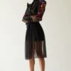Mini Sondhi Black Appliqued Cropped Jacket & Skirt Set -Inca Sales Store 12723ms4 1