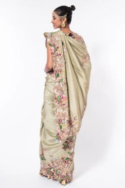 Anamika Khanna Green Embroidered Sari Set 11 Anamika Khanna Green Embroidered Sari Set -Inca Sales Store 128ak8 5