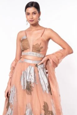 Bhumika Sharma Nude Dahlia Print Lehenga Set -Inca Sales Store 128bh3 2