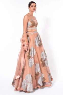 Bhumika Sharma Nude Dahlia Print Lehenga Set -Inca Sales Store 128bh3 3 1