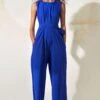 Khara Kapas Electric Blue Fitted Jumpsuit 1 Khara Kapas Electric Blue Fitted Jumpsuit -Inca Sales Store 12923kk1 1
