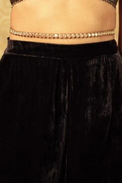 Tarun Tahiliani Accessories Gold Single Line Crystal Belt