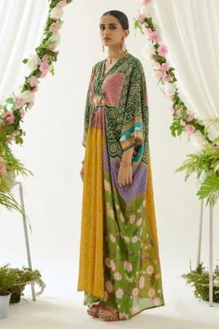 Rajdeep Ranawat Yellow Imama Floral Kaftan -Inca Sales Store 1303rr22 3