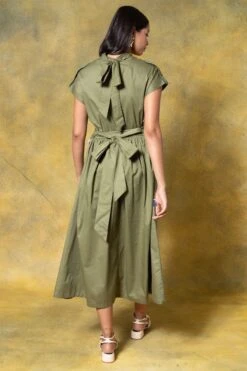 GRAINE Olive Green Cutout Dress 11 GRAINE Olive Green Cutout Dress -Inca Sales Store 1304gra01 5
