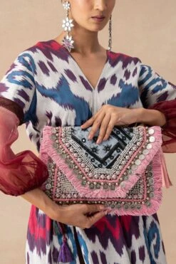 Vipul Shah Pink Banjara Embroidered Clutch -Inca Sales Store 131123vs10 3