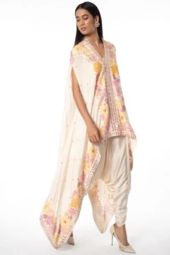 Mishru Ivory Floral Embellished Cape Set -Inca Sales Store 1311mis3 3