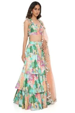 Payal Singhal Peach Kuno Printed Lehenga Set 12 Payal Singhal Peach Kuno Printed Lehenga Set -Inca Sales Store 1311psn1 4