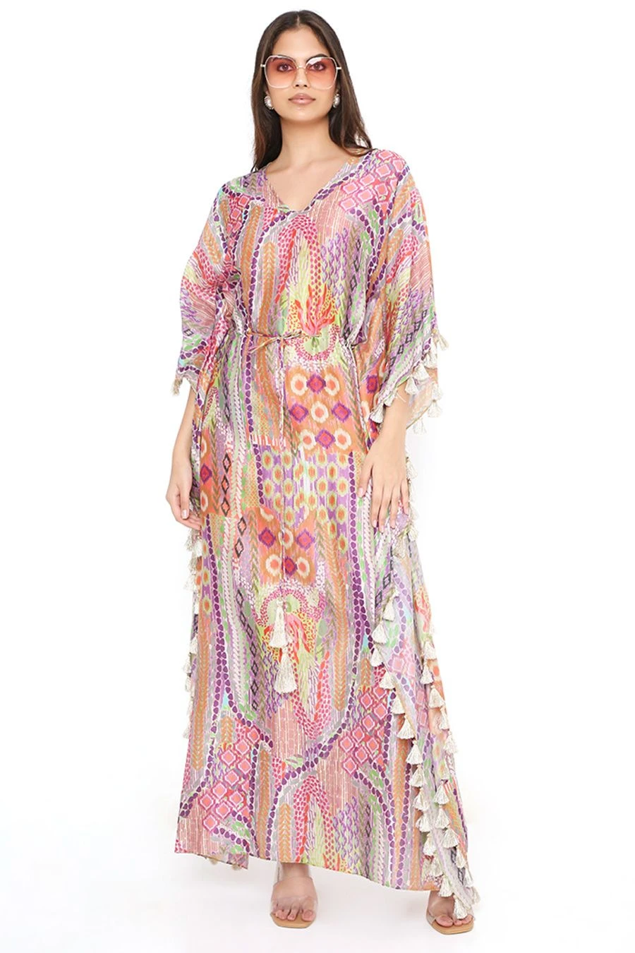 PS Pret By Payal Singhal Multicoloured African Print Kaftan With Tassels 3 PS Pret By Payal Singhal Multicoloured African Print Kaftan With Tassels