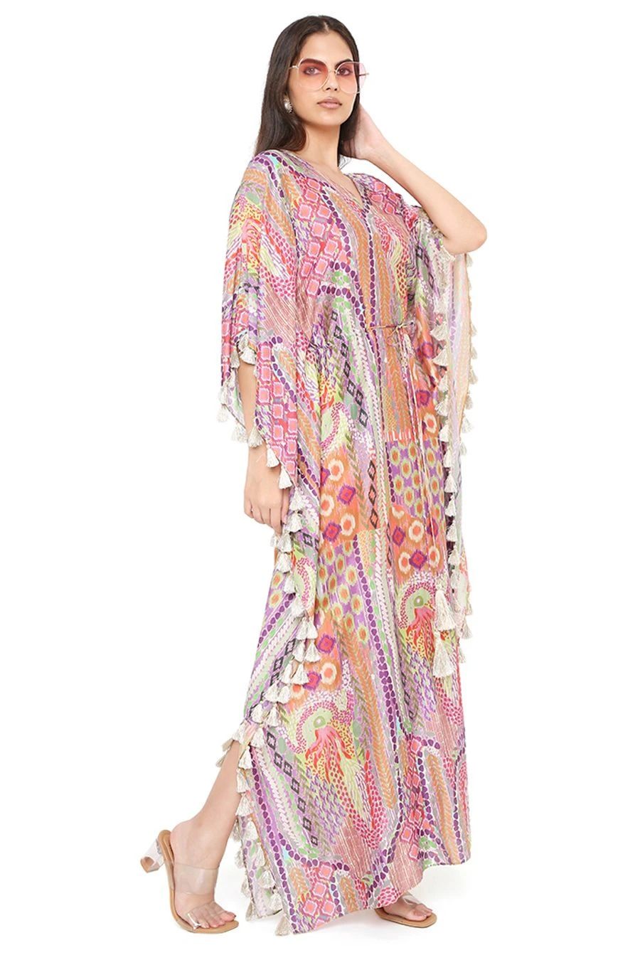 PS Pret By Payal Singhal Multicoloured African Print Kaftan With Tassels 4 PS Pret By Payal Singhal Multicoloured African Print Kaftan With Tassels - Image 2