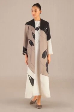 AMPM Zaila Toosh Brown Chanderi Jacket Set