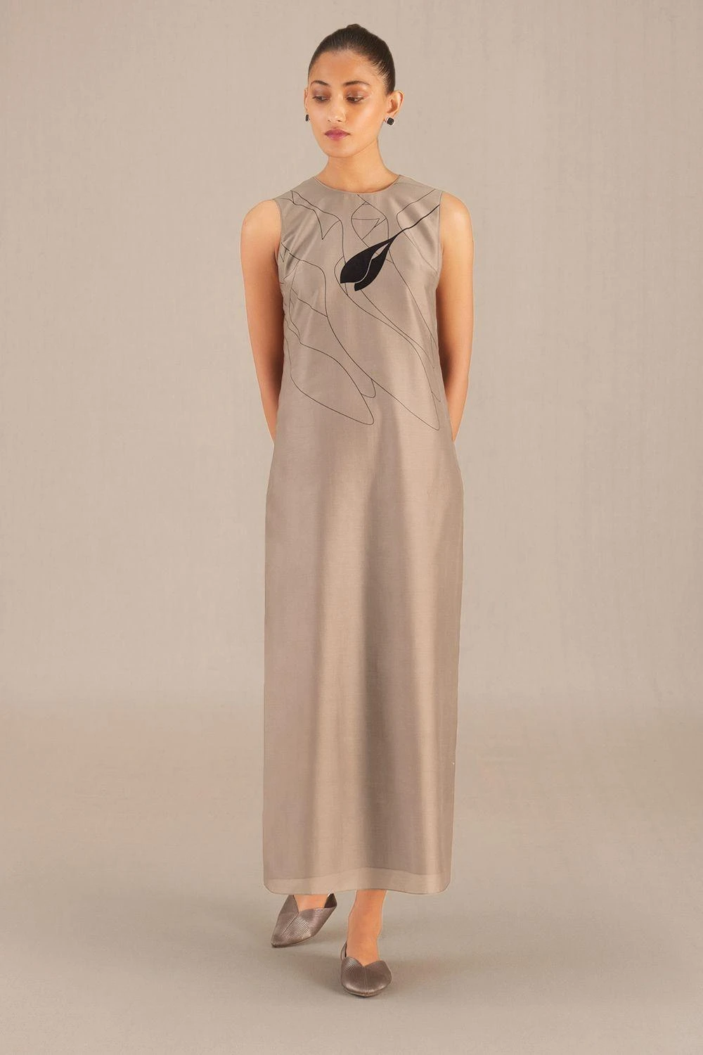 AMPM Zaila Golden Brown Chanderi Jacket Set 4 AMPM Zaila Golden Brown Chanderi Jacket Set - Image 2