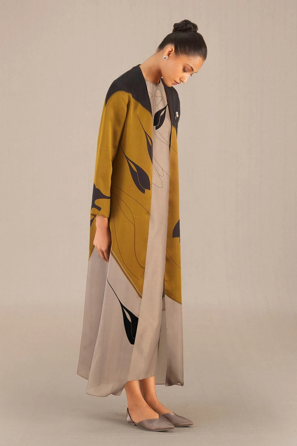 AMPM Zaila Golden Brown Chanderi Jacket Set 5 AMPM Zaila Golden Brown Chanderi Jacket Set - Image 3