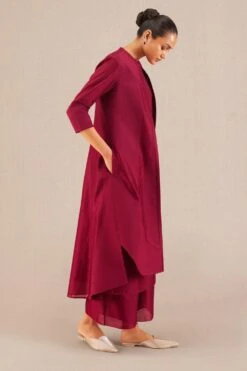 AMPM Afza Elegant Wine Chanderi Jacket Set -Inca Sales Store 131223ampm4 3