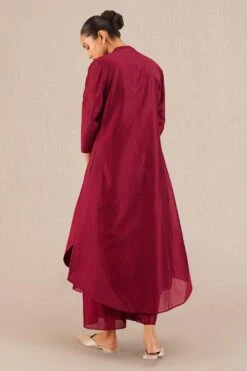 AMPM Afza Elegant Wine Chanderi Jacket Set -Inca Sales Store 131223ampm4 4
