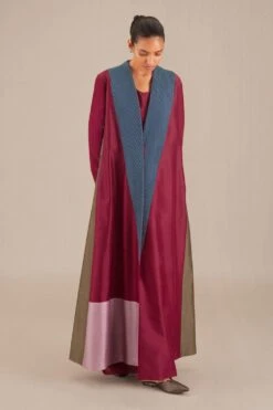 AMPM Bahaar Mulberry Cotton-Silk Abaya Set