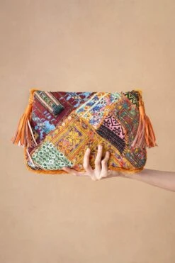 Vipul Shah Coral Orange Sequin Embellished Banjara Clutch -Inca Sales Store 131223vs1 3
