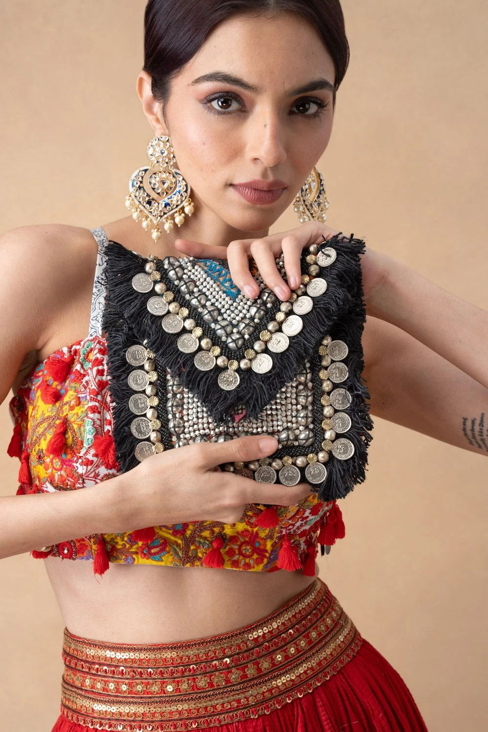 Vipul Shah Mystical Black Nomadic Banjara Clutch 3 Vipul Shah Mystical Black Nomadic Banjara Clutch