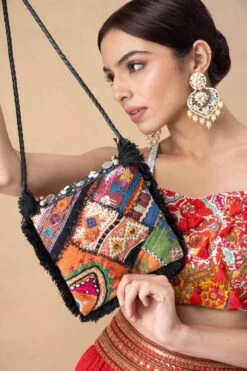 Vipul Shah Dramatic Black Vintage Banjara Clutch -Inca Sales Store 131223vs7 4