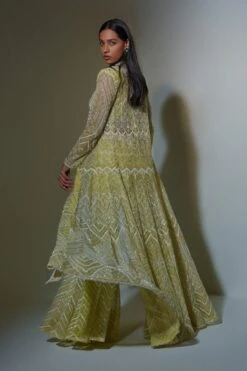 Ritika Mirchandani Lime Green Hand Embroidered Jacket Set -Inca Sales Store 1312rm1 5