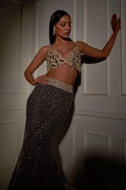 Ritika Mirchandani Black Chrome Embroidered Sharara Set -Inca Sales Store 1312rm12 6