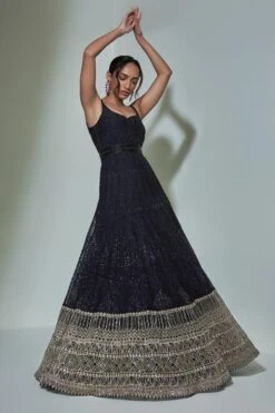 Ritika Mirchandani Black Chrome Embroidered Anarkali Set -Inca Sales Store 1312rm13 3