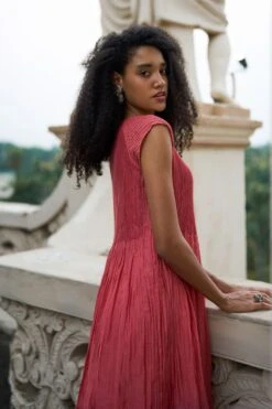 Swatti Kapoor Quartz Pink Layered Dress With Coral Culottes -Inca Sales Store 131sk15 3