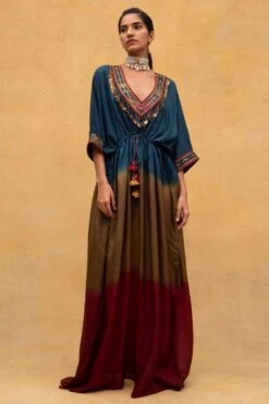 Best Seller 5 CAPISVIRLEO Embroidered V-neck Tie & Dye Kaftan