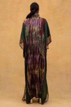 CAPISVIRLEO Brown & Olive Habutai Silk Kaftan -Inca Sales Store 132cp2 5