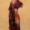 CAPISVIRLEO Red & Rust Tie Dye Kaftan -Inca Sales Store 132cp6 1