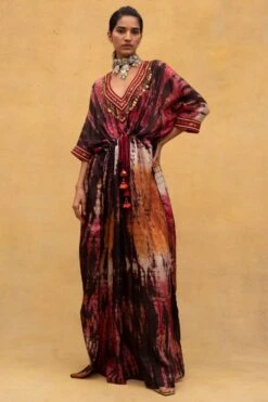 Best Seller 13 CAPISVIRLEO Red & Rust Tie Dye Kaftan