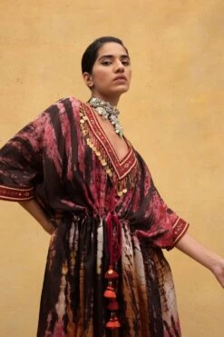 CAPISVIRLEO Red & Rust Tie Dye Kaftan 10 CAPISVIRLEO Red & Rust Tie Dye Kaftan -Inca Sales Store 132cp6 4