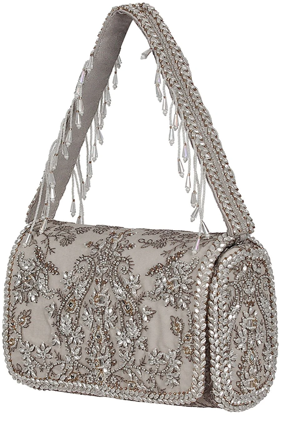 Lovetobag Grey Hand Embellished Siah Clutch 4 Lovetobag Grey Hand Embellished Siah Clutch - Image 2