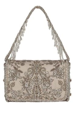 Lovetobag Grey Hand Embellished Siah Clutch 11 Lovetobag Grey Hand Embellished Siah Clutch -Inca Sales Store 132lv3 5