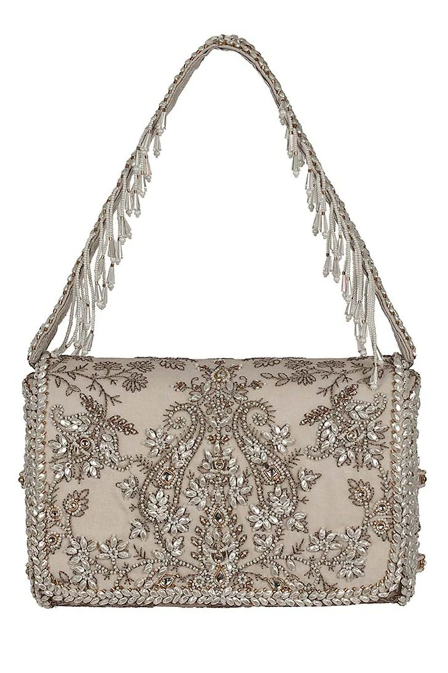 Lovetobag Grey Hand Embellished Siah Clutch 7 Lovetobag Grey Hand Embellished Siah Clutch - Image 5