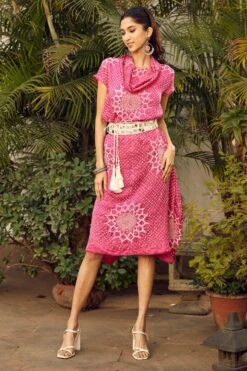 Twenty Nine Pink Tie & Dye Bandhani Dress
