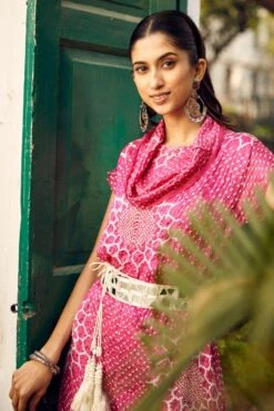 Twenty Nine Pink Tie & Dye Bandhani Dress 11 Twenty Nine Pink Tie & Dye Bandhani Dress -Inca Sales Store 13323tn8 4