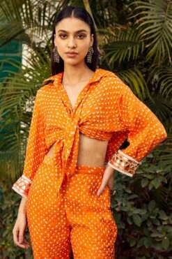 Twenty Nine Orange Tie & Dye Bandhani Top -Inca Sales Store 13323tn9 3