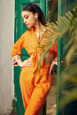 Twenty Nine Orange Tie & Dye Bandhani Top -Inca Sales Store 13323tn9 4