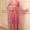 Tarun Tahiliani Fuchsia Floral Embellished Anarkali Set -Inca Sales Store 13323tt47 1