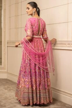 Tarun Tahiliani Fuchsia Floral Embellished Anarkali Set -Inca Sales Store 13323tt47 6