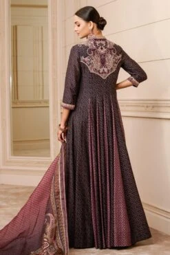 Tarun Tahiliani Aubergine Kashida Embroidered Kurta Set -Inca Sales Store 13323tt79 4