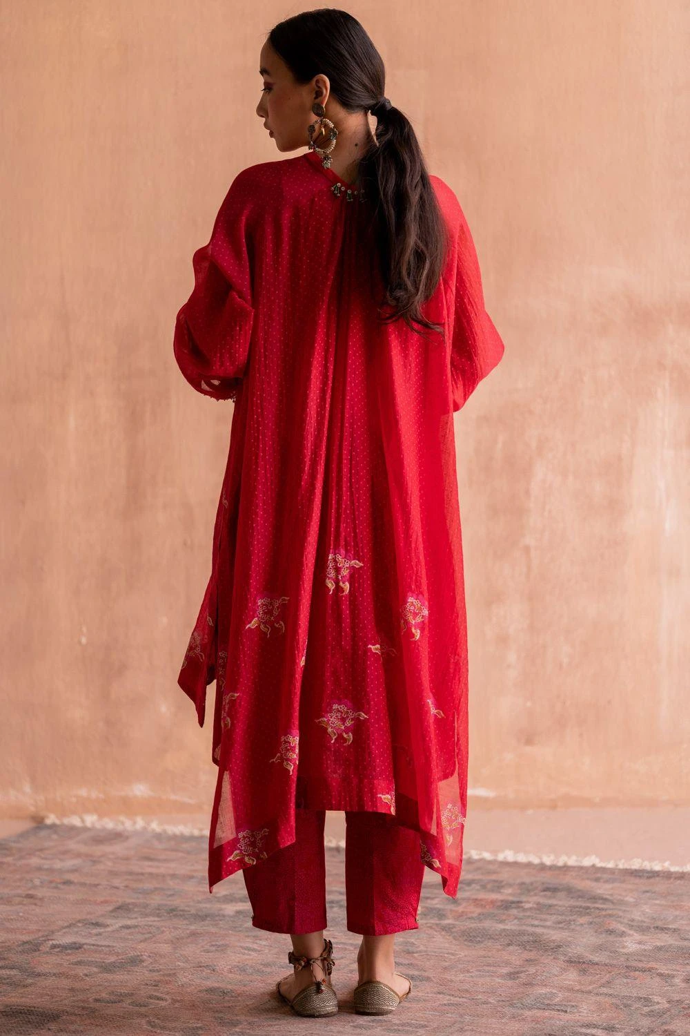 Swatti Kapoor Red Handblock Printed Pants 7 Swatti Kapoor Red Handblock Printed Pants - Image 5